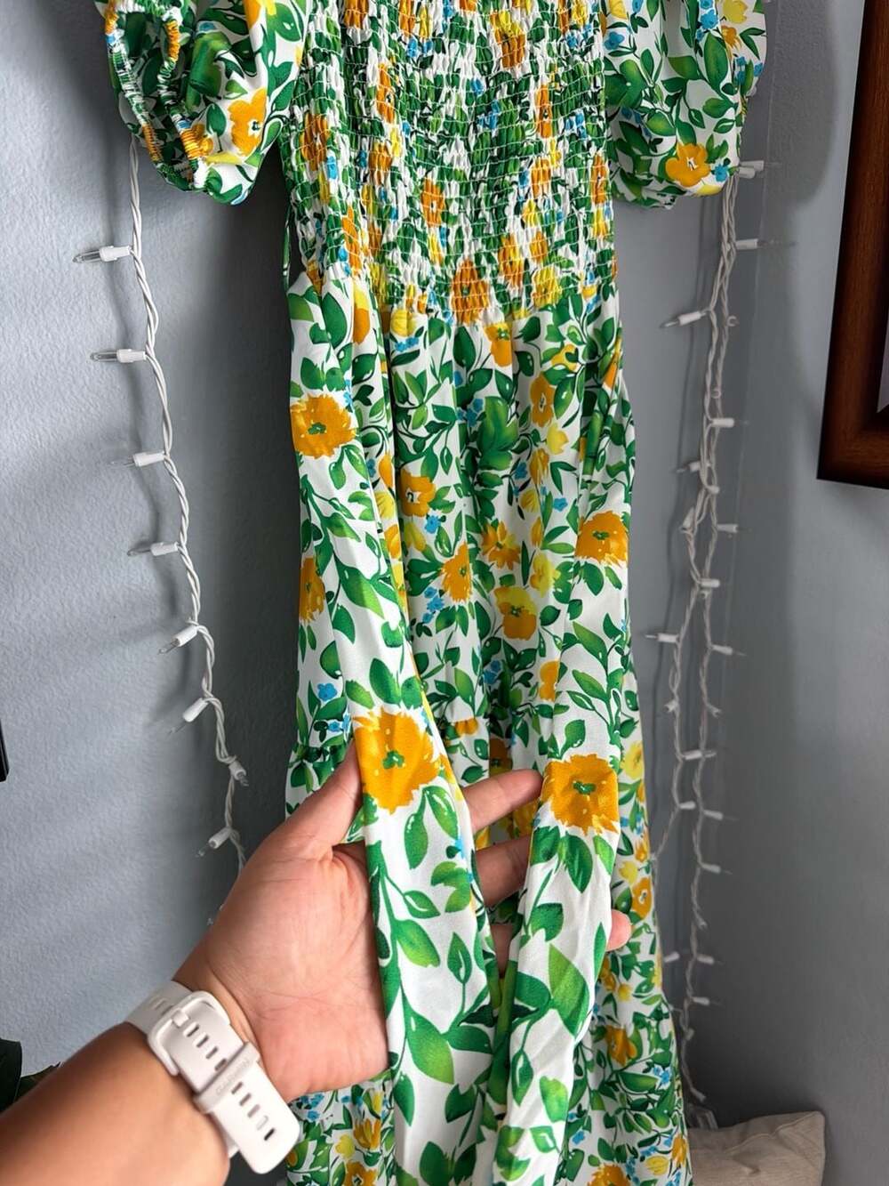 Ana & Rose Floral Smocked Tiered Maxi Dress, Size M - Picture 4 of 7